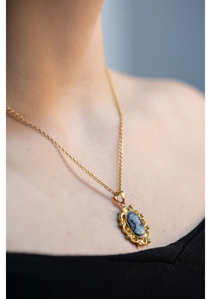 925 Ayar Gümüş ve 14K Gold Kaplama Zarif Takı Kolye, Şık ve Şeffaf Tasarım