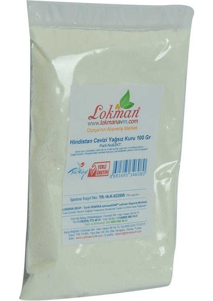 Hindistan Cevizi Yağsız Kuru 100 gr Paket modelleri