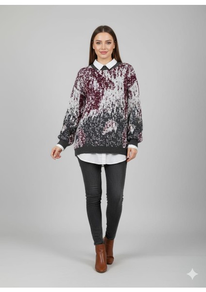 Yumuşak Dokulu Triko Desenli Kazak