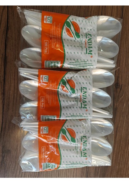 Lüks Şeffaf Plastik Kaşık 3 Er Paket 100'LÜ 3,2 gr
