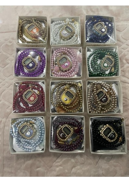 12'li Renkli Taşlı Zikirmatik ve Tesbih Seti, Özel Kutuda Hediye Seçeneği