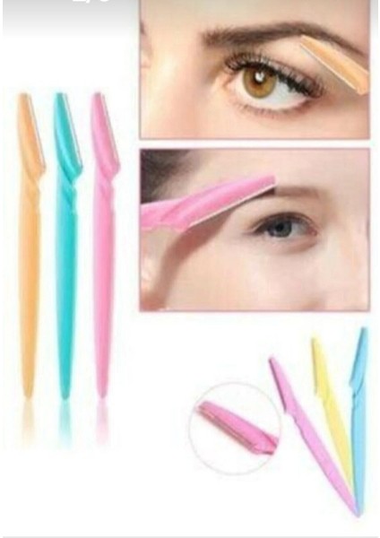 Ibico Eyebrovv Razeri İ15-042 ( 3pcs ) Kaş Usturası ( Plastik Renkli Saplı ) modelleri