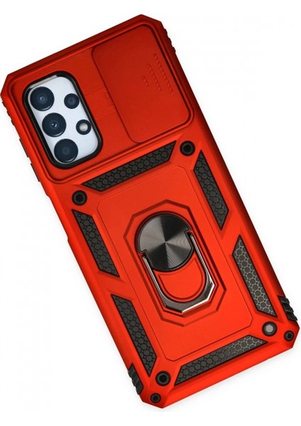 Samsung Galaxy A23 4g Kılıf Pars Lens Yüzüklü Silikon - Kırmızı modelleri