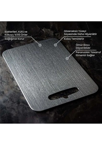 Paslanmaz Çelik Kesme Tahtası 24X34 cm – Küf ve Koku Önleyici Mutfak Tahtası fiyatları