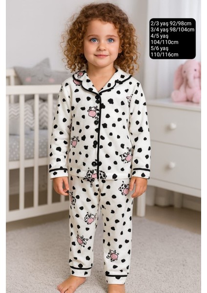 Kız Çocuk Kuromi Desenli Düğmeli %100 Pamuklu Renkli Pijama Takımı