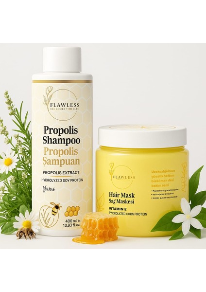 Japon Formüllü Propolis Içerikli Şampuan & Saç Maskesi 2'li Saç Bakım Seti