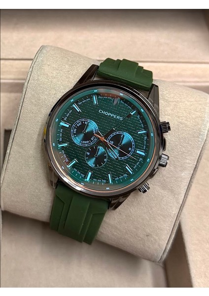 Yeşil Silikon Kordon Yeşil Kadran Karizmatik Erkek Kol Saati EST01