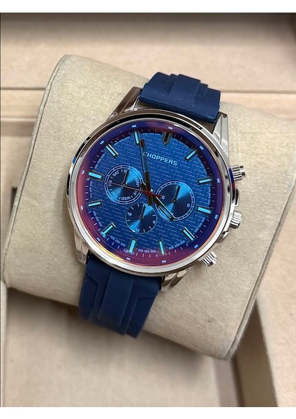 Mavi Silikon Kordon Mavi Kadran Karizmatik Erkek Kol Saati EST02