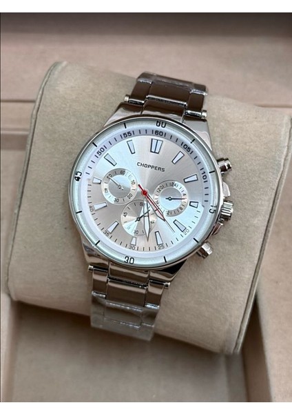 Gümüş Kordon Gümüş Beyaz Kadran Karizmatik Erkek Kol Saati EST07