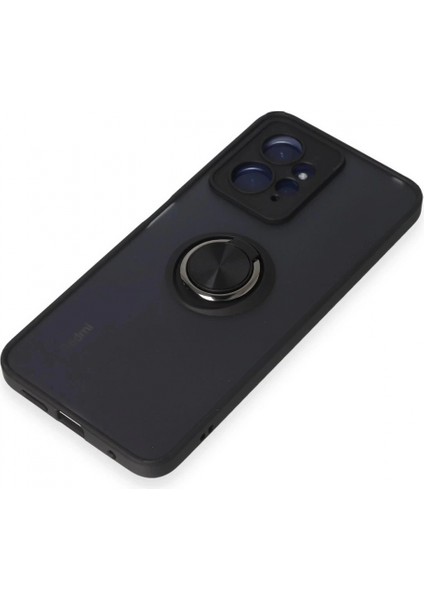 Xiaomi Redmi Note 12 4g Kılıf Montreal Yüzüklü Silikon Kapak - Siyah indirimleri