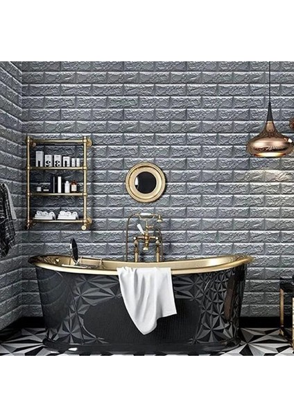 Gri Kendinden Yapışkanlı Esnek 3D Sünger Duvar Paneli, Şık ve Kolay Uygulamalı Dekor. fiyatları