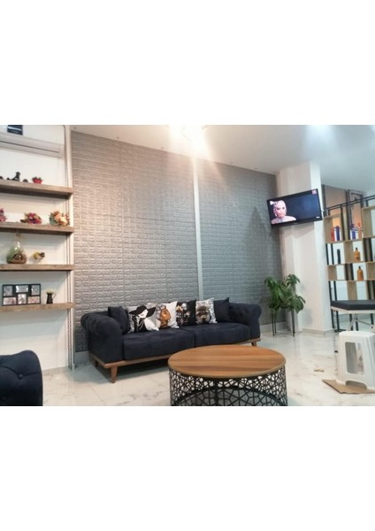 Gri Kendinden Yapışkanlı Esnek 3D Sünger Duvar Paneli, Şık ve Kolay Uygulamalı Dekor. fırsatları