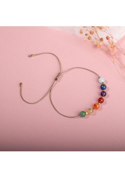 7 Renkli Çakra Bileklik Seti, Doğal Taşlar ve Renkli Tasarım modelleri