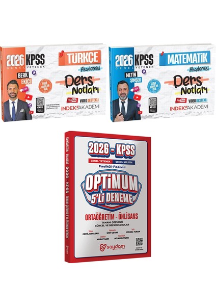 2026 Kpss Türkçe Matematik Akademisi Ders Notları - Optimum 5 Deneme