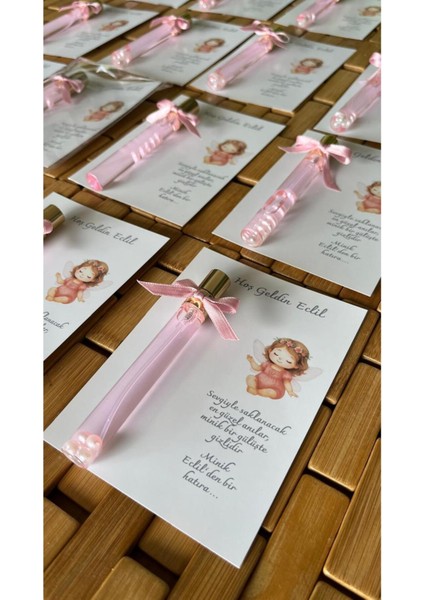 Isme Özel Hoşgeldin Tasarımlı Kolonya Bebek Hediyelik - 20 Adet - Kolonya Şişe