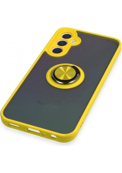 Samsung Galaxy A24 4G Kılıf Montreal Yüzüklü Silikon Kapak - Sarı indirimleri