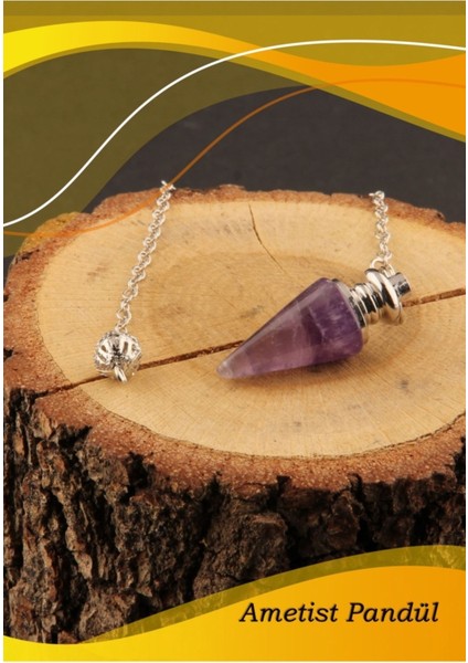 Doğal Mor Ametist Taşı Pandül, Sertifikalı, Enerji ve Şifa Kaynağı