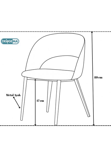 Mostar S88 Sandalye – Krem (Tiesto Polyester), Siyah Metal Ayak fırsatları