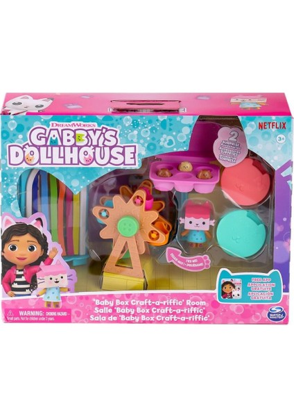 69300 Gabbys Dollhouse Baby Box Cat Craft-A-Riffic Room Gabby Kedi Riffic Odası