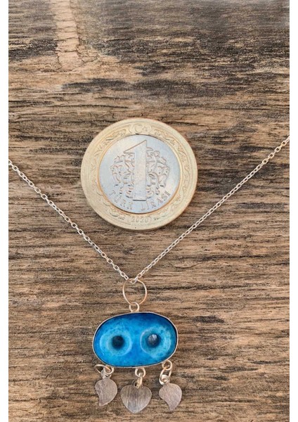 El Işi Gümüş Iki Gözlü Nazarlık Kolye, Şık ve Doğal Tasarım, Güzel Aksesuar Seçimidir. fiyatları