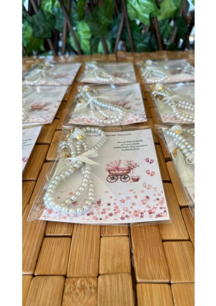 Isme Özel Tespih Hediyelik - 20 Adet - Bebek Mevlüdü, Doğum, Sünnet, Hoşgeldin Bebek indirimleri