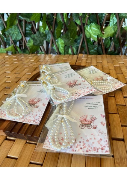 Isme Özel Tespih Hediyelik - 20 Adet - Bebek Mevlüdü, Doğum, Sünnet, Hoşgeldin Bebek