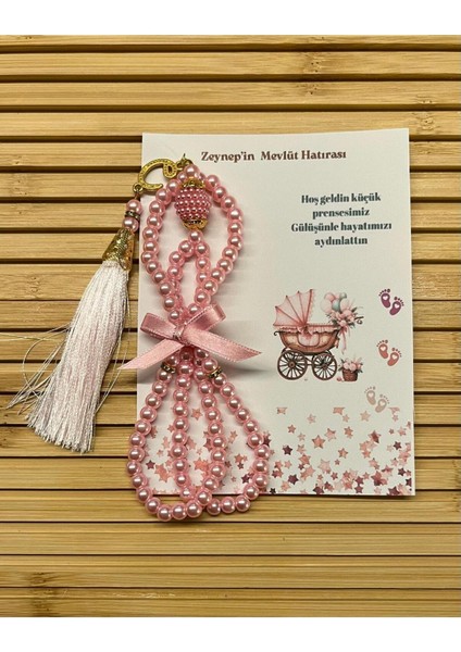 Isme Özel Tespih Hediyelik - 20 Adet - Bebek Mevlüdü, Doğum, Sünnet, Hoşgeldin Bebek