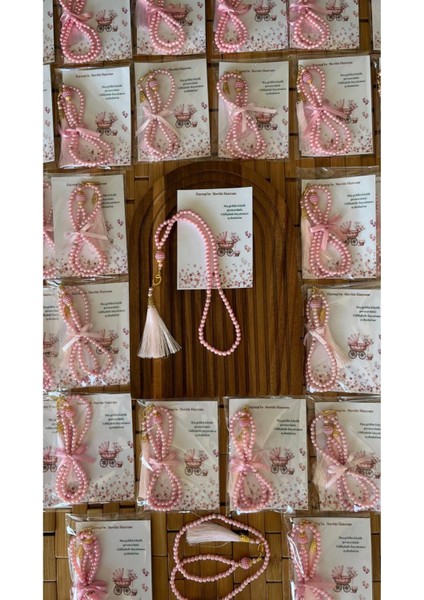 Isme Özel Tespih Hediyelik - 20 Adet - Bebek Mevlüdü, Doğum, Sünnet, Hoşgeldin Bebek modelleri