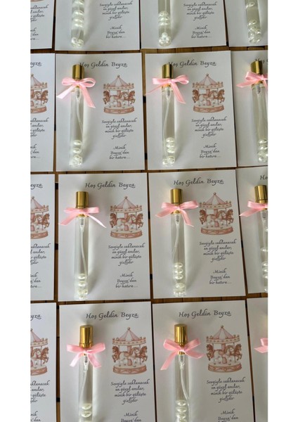 Isme Özel Hoşgeldin Atlı Karınca Tasarımlı Kolonya Bebek Hediyelik - 20 Adet - Kolonya Şişe