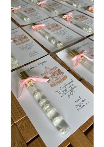 Isme Özel Hoşgeldin Atlı Karınca Tasarımlı Kolonya Bebek Hediyelik - 20 Adet - Kolonya Şişe