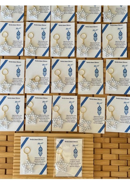 Sünnet Hatırası Yıldız Şeklinde Anahtarlık Hediyelik – Isme Özel Tasarım - 20 Adet