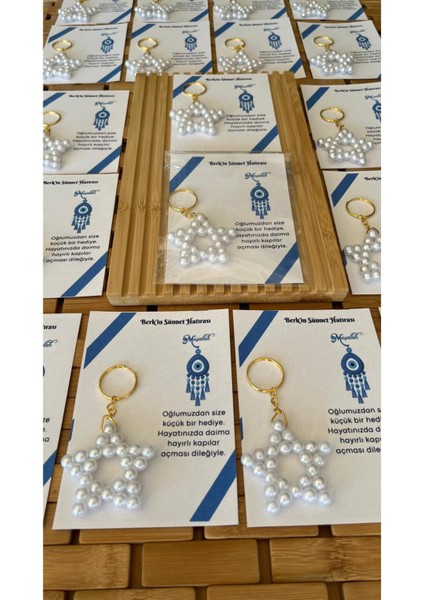 Sünnet Hatırası Yıldız Şeklinde Anahtarlık Hediyelik – Isme Özel Tasarım - 20 Adet modelleri