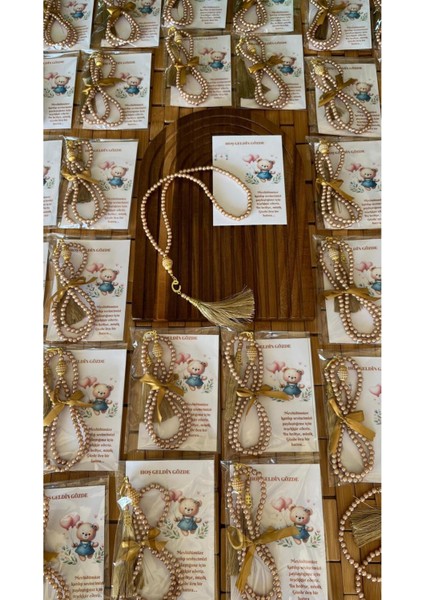 Isme Özel Tespih Hediyelik - 20 Adet - Kız Bebek Mevlüdü, Doğum, Sünnet, Hoşgeldin Bebek modelleri