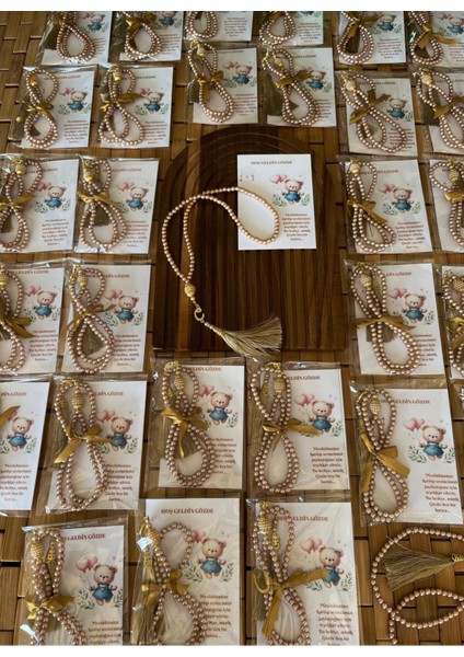 Isme Özel Tespih Hediyelik - 20 Adet - Kız Bebek Mevlüdü, Doğum, Sünnet, Hoşgeldin Bebek indirimleri