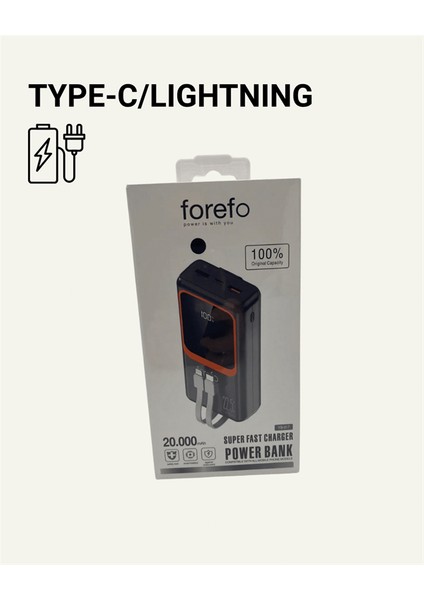 Ds-Derin 20.000 Mah Powerbank – 22.5W Hızlı Şarj, Çok Kablolu, Dijital Göstergeli modelleri