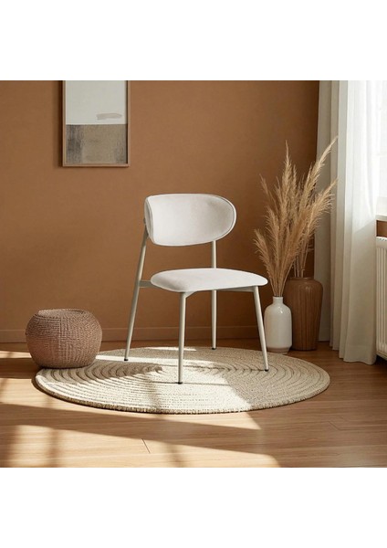 Laila S80 Sandalye – Krem Kumaş, Kapuçino Metal Ayak fiyatları