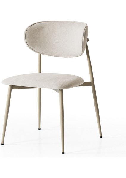 Laila S80 Sandalye – Krem Kumaş, Kapuçino Metal Ayak modelleri