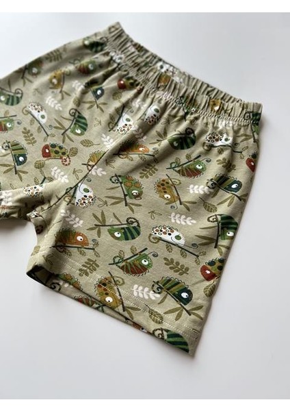 Yeşil Bukelamun Desen Yazlık %100 Pamuk Şort fiyatları
