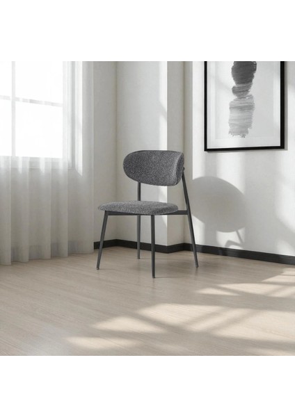 Laila S80 Sandalye – Antrasit Kumaş, Siyah Metal Ayak fiyatları