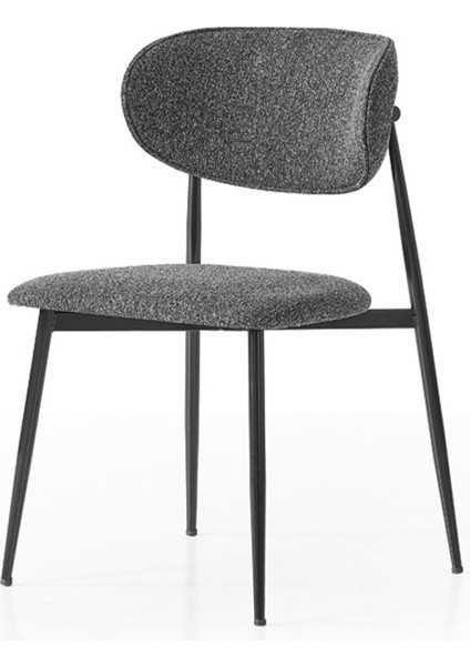 Laila S80 Sandalye – Antrasit Kumaş, Siyah Metal Ayak modelleri