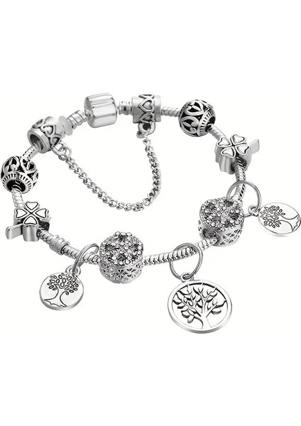 Pandora Tarz , Kristal, Hayat Ağacı Temalı Kırmızı Charmlı Bileklik, Ahşap Kutu Içerisinde fiyatları