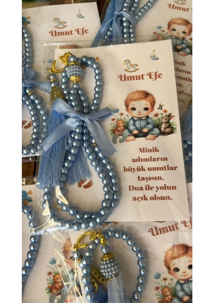 Isme Özel Kart Tespih Hediyelik - 20 Adet - Bebek Mevlüdü, Doğum, Sünnet, Hoşgeldin Bebek fiyatları