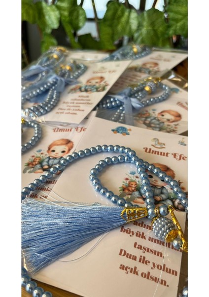 Isme Özel Kart Tespih Hediyelik - 20 Adet - Bebek Mevlüdü, Doğum, Sünnet, Hoşgeldin Bebek fırsatları