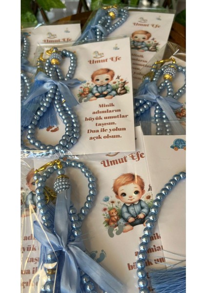 Isme Özel Kart Tespih Hediyelik - 20 Adet - Bebek Mevlüdü, Doğum, Sünnet, Hoşgeldin Bebek indirimleri