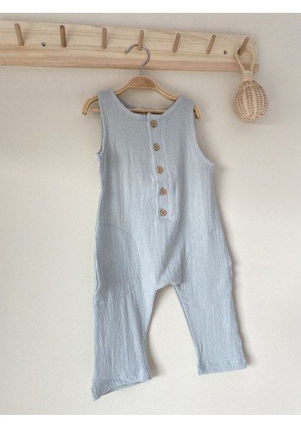 Açık Mavi Müslin Tulum Salopet Yazlık Askılı %100 Pamuk modelleri