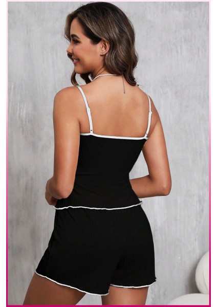 La Vıor Style La Vıor Kadın Siyah Şortlu Pijama Takımı fırsatları