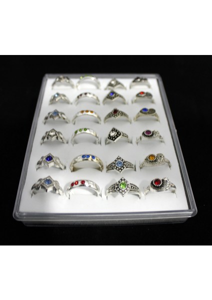 24'lü Kadın Gümüş Yüzük Seti Hediye, Şıklık ve Zarafet Için Mükemmel Seçim fiyatları