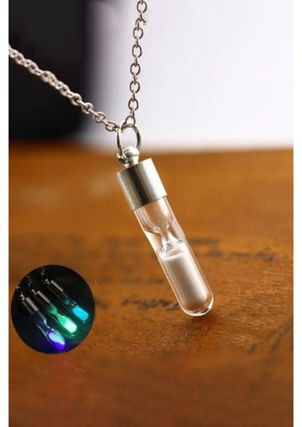 Parlayan Kum Saati Neon Kolye ve Bileklik Seti, Gümüş Görünümlü Hediye fiyatları