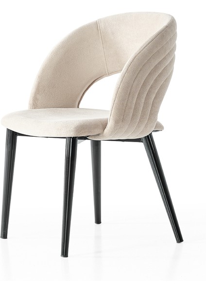 Mostar S88 Sandalye – Krem (Tiesto Polyester), Siyah Metal Ayak modelleri