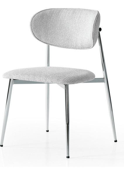 Laila S80 Sandalye – Gri Kumaş, Krom Metal Ayak fırsatları